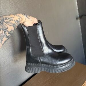 GANNI Platform Leather Boots, size 9